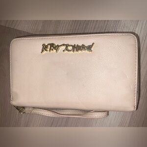 Betsey Johnson Beige Cream Women Wristlet Wallet